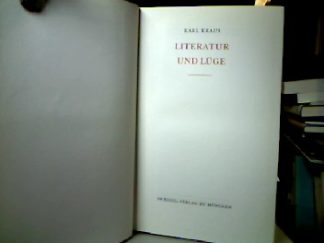 <b>Kraus, Karl.</b><br />Literatur und Lüge.