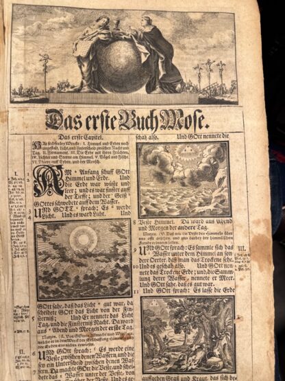 <b>Ittig [Ed.], Thomas und Martin [Übers.] Luther.</b><br />Biblia, Das ist Die gantze Heilige Schrifft, Alten und Neuen Testaments : Teutsch übersetzet von Martin Luther ; Mit dem Anhang des dritten und vierdten Buchs Esrä, und dritten derer Maccabäer, Nebst Vierhundert in Holtz geschnittene eingedruckte Figuren ... So ist auch diese Edition mit nöthigen Summarien und nützlicher Erklärung jedes Capitels, ordentlicher Anweisung zu Sonn- und Fest-tägigem Gebrauch, auch durchgehends mit sehr vielen Mariginal-Concordantien vermehret; Mit Approbation der hochlöbl. Theologischen Facultät zu Leipzig, und einer Vorrede Herrn D. Thomä Ittigs, Theol. P. P. und Supperintend. – Bild 3