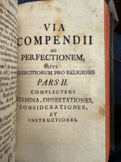 <b>Neumayr, Franz.</b><br />Via Compendii Ad Perfectionem Statui Religioso Competentem Octiduano Itinere Emetienda Duce S. Ignatio De Lojola interprete P. Francisco Neumayr S.J.