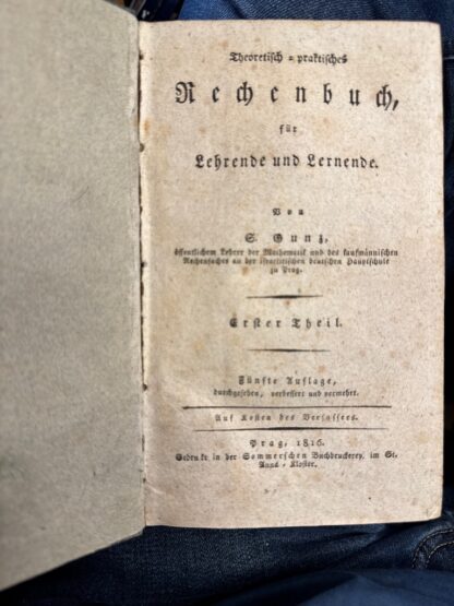 <b>Gunz, Simon.</b><br />Theoretisch-praktisches Rechenbuch für Lehrende und Lernende. – Bild 2