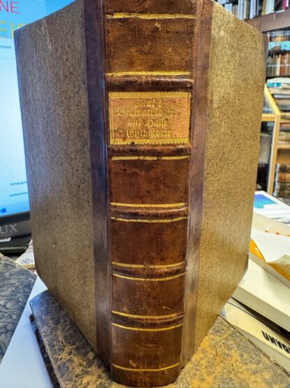 <b>Plenck, Joseph Jakob von und Johann Samuel Halle.</b><br />Bromatologie oder Lehre von den Speisen und Getränken. Aus dem Lateinischen übersetzt. ANGEBUNDEN: Halle, Johann Samuel. Gifthistorie des Thier-, Pflanzen- und Mineralreichs, nebst den Gegengiften, und der medicinischen Anwendung der Gifte, nach den neuesten Toxicologen. 1 Bl., 301 S. – Bild 4