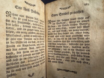 <p class="headtitle">Das beste deutsche Kochbuch des 18. Jahrhunderts.</p><b>Neubauer, Jean.</b><br />Neues Kochbuch, bestehend in ganz Ordinairen oder auf burgerliche Art zubereiteten Fleisch- und Fastenspeisen, es lehrnet: wie man solche ohne viele Kösten jedoch von gutem Geschmack zubereiten kann. – Bild 2