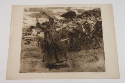 <p class="headtitle">Kollwitz Losbruch SIGNIERT</p><b>Kollwitz, Käthe.</b><br />Losbruch. Originalradierung aus dem Zyklus Bauernkrieg von 1902/03. Blatt 5 aus dem Zyklus `Bauernkrieg`. Radierung auf Kupferdruckkarton. – Bild 2