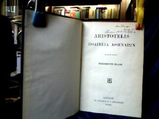 <b>Aristoteles und Fr. Blass ( Ed.).</b><br />Aristotelis Politeia Athenaion.