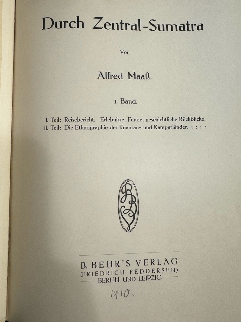 <b>Maass, Alfred.</b><br />Durch Zentral-Sumatra. – Bild 4