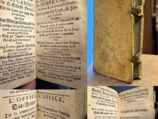 <p class="headtitle">Canisius Catechismus deutsch/französisch</p><b>Canisius, Petrus und Georg Luure (Übers.).</b><br />Le Petit Catechisme Du Pierre Canise, Docteur de la sainte Ecriture Ecrit pour les Lays, & Jeunes Enfans = Kleiner Katechismus Petri Canisj, Der H. Schrifft Doctors Kleiner Katechismus Petri Canisj, Der H. Schrifft Doctor Traduit de mot a mot de l`Alemand en François, auec d`autres utiles & devotes prieres ... Par George Luure, autre fois Brigadier, de la Garde du corps d. S. A. E. de Bauiere, amateur des Langues.