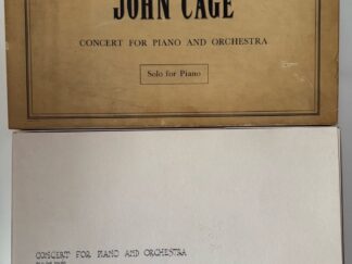 <p class="headtitle">Erstausgabe mit handschriftlicher Widmung von John Cage an "Lee"</p><b>Cage, John.</b><br />Concert for Piana and orchestra, Solo for Piano; For Elaine de Kooning.