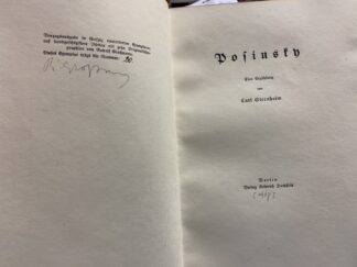 <b>Sternheim, Carl.</b><br />Posinsky. Eine Erzählung.