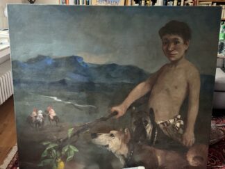 <b>Feinstein, Pavel.</b><br />Gemälde "N 982" ( Junge mit Zitronenzweig). Öl auf Leinwand-