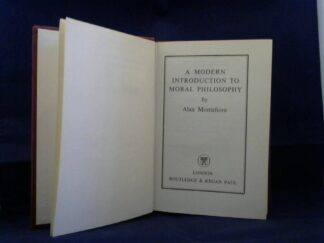 <b>Montefiore, Alan.</b><br />A modern Introduction to Moral Philosophy.