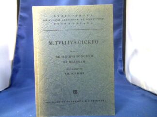 <b>Cicero, Marcus Tullius und Th. Schiche  (Ed.).</b><br />De Finibus Bonorum et Malorum. Recognovit Th. Schiche. Editio Stereotypa Editionis Prioris.