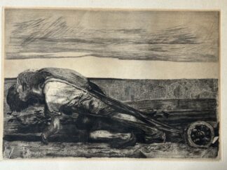 <b>Kollwitz, Käthe.</b><br />Die Pflüger. 1907. Kaltnadelradierung, Aquatinta auf Kupferpapier.