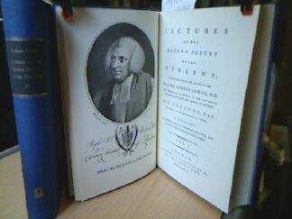 <b>Lowth, Robert.</b><br />Lectures on the Sacred Poetry of the Hebrews (1787). Introduction by Vincent Freimarck