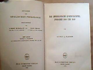 <b>Plessow, Gustav L.</b><br />Das amerikanische Kurzschauspiel zwischen 1910 und 1930.