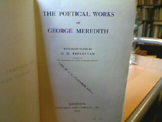 <b>Meredith, George.</b><br />The Poetical Works of George Meredith.