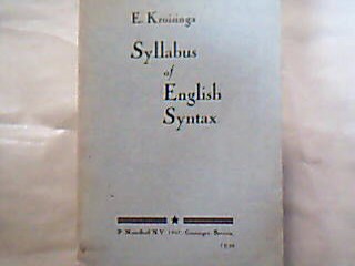 <b>Kruisinga, E.</b><br />Syllabus of English Syntax.