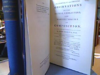 <b>Ogilvie, John.</b><br />Philosophical and Critical Observations on the Nature, Characters, and Various Species of Composition (1774).