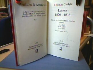<b>Carlyle, Thomas.</b><br />Letters 1826-1836. Edited by Charles Eliot Norton (1888).
