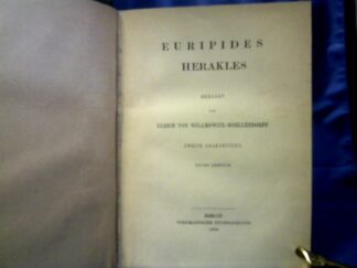 <b>Wilamowitz-Moellendorff, Ulrich von.</b><br />Euripides Herakles.