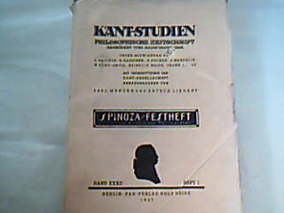 <b>Menzer (Hrsg.), Paul und Arthur Liebert.</b><br />Kant-Studien. Spinoza-Festheft mit einem Bildnis des Philosophen.