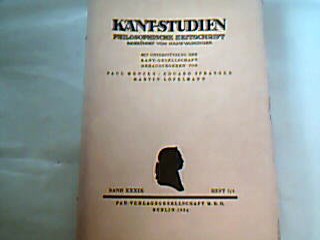 <b>Menzer (Hrsg.), Paul, Eduard Spranger und Martin Löpelmann.</b><br />Kant-Studien.