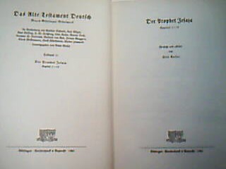 <b>Kaiser, Otto.</b><br />Der Prophet Jesaja. Kapitel 1-12. übersetzt und erklärt von Otto Kaiser.