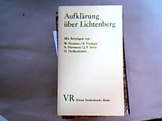 <b>Heißenbüttel, Helmut.</b><br />Aufklärung über Lichtenberg.