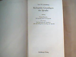<b>Lenneberg, Eric H.</b><br />Biologische Grundlagen der Sprache.