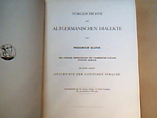 <b>Kluge, Friedrich.</b><br />Vorgeschichte der altgermanischen Dialekte.