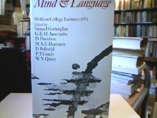 <b>Guttenplan (Ed.), Samuel.</b><br />Mind and Language: Wolfson College Lectures 1974.