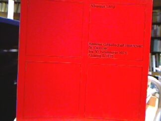 <b>Lang, Nikolaus.</b><br />Kestner-Gesellschaft Hannover 31. Oktober bis 30. November 1975.