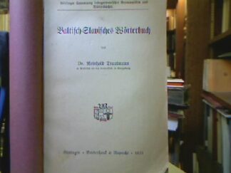 <b>Trautmann, Reinhold.</b><br />Baltisch-Slavisches Wörterbuch.