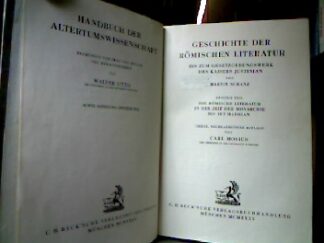 <b>Schanz, Martin.</b><br />Geschichte der römischen Literatur bis zum Gesetzgebungswerk des Kaisers Justinian.