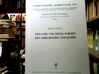 <b>Häusle, Helmut.</b><br />Einfache und frühe Formen des griechischen Epigramms.