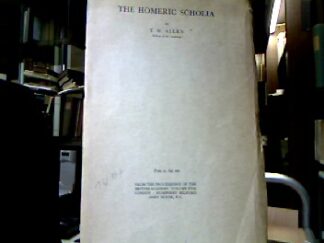 <b>Allen, T. W.</b><br />The Homeric Scholia.