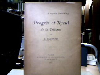 <b>Laurand, L. (Louis).</b><br />A propos d`Homère : Progrès et recul de la critique.