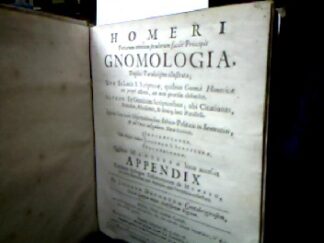 <b>Homer und James Duport.</b><br />Homeri poetarum omnium seculorum facilè principis Gnomologia, duplici parallelismo illustrata [Elektronisk resurs] uno ex locis S. Scripturæ, quibus gnomæ Homericæ aut propè affines, aut non prorsùs ab similes : altero ex gentium scriptoribus, ubi citationes, parodiæ, allusiones, & deniq[ue] loci parelleli : insertis hinc inde observationibus ethico-politicis in sententias, & ad voces insigniores notis criticis : cum triplici indice : sententiarum, locorum S. Scripturæ, vocabulorum : quibus mantissæ loco accessit appendix continens syllogen testimoniorum de Homero, ex variis autoribus, qu`a neotericis collectam / per Jacobum Duportum.