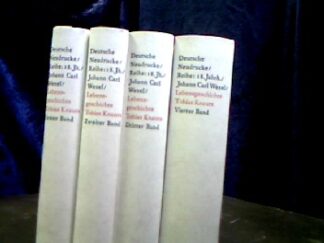 <b>Wezel, Johann Carl.</b><br />Lebensgeschichte Tobias Knauts, des Weisen, sonst der Stammler genannt. 4 Bände.