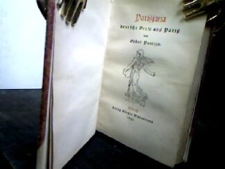 <b>Panizza, Oskar.</b><br />Parisjana. Deutsche Verse aus Paris.
