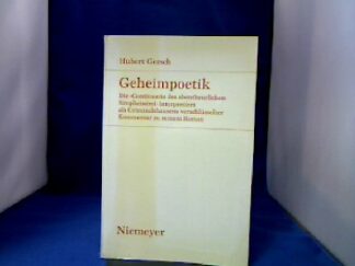 <b>Gersch, Hubert.</b><br />Geheimpoetik.