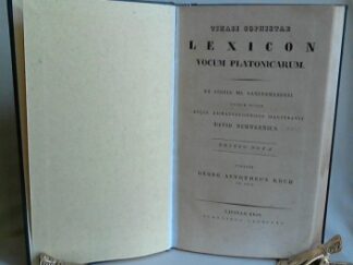 <b>Platon.</b><br />Timaei Sophistae Lexicon vocum Platonicarum. Ex codice MS. Sangermanensi. Primum edidit atque animadversionibus illustravit David Ruhnkenius. Editio nova. Curavit Georg Aenotheus Koch.