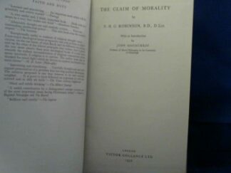 <b>Robinson, N.H.G.</b><br />The Claim of Morality.