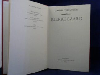 <b>Thompson, Josiah.</b><br />Kierkegaard.