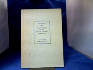 <b>Burck, Erich.</b><br />Einführung in die dritte Dekade des Livius.