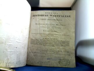<b>Erhard (Bearb. u. hrsg.), Heinrich August.</b><br />Regesta Historiae Westfaliae. Accedit Codex Diplomaticus. Erster Band: Von den ältesten geschichtlichen Nachrichten bis zum Jahre 1125. - Zweiter Band: Vom Jahre 1126-1200. In 1 Band gebunden.
