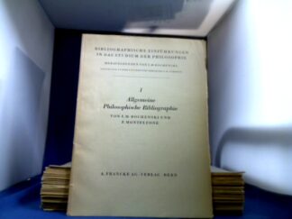 <b>Bochenski (Hrsg.), I.M.</b><br />Bibliographische Einführungen in das Studium der Philosophie. Heft 1-23 in 18 Heften. (Heft 3 + 12 fehlt!). Heft 13/14, 15/16, 20/21 sind Doppelhefte.