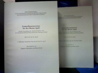 <b>Christians, Dagmar (Hrsg.) und Hans (Hrsg.) Rothe.</b><br />Gottesdienstmenäum für den Monat April. - Teil 3: 20. bis 30. April; Teilbd. 1 und 2: Akoluthien für den 20. bis 30. April. - 2 Bände. - Altrussisch - Griechisch - Deutsch.