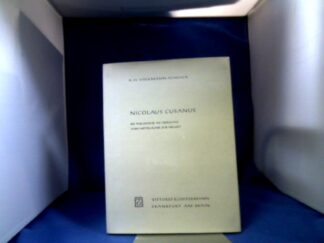 <b>Volkmann-Schluck, Karl Heinz.</b><br />Nicolaus Cusanus. Die Philosophie im Übergang vom Mittelalter zur Neuzeit.