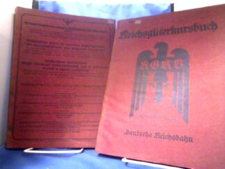 <p class="headtitle">Kursbuch</p><b></b><br />Reichsgüterkursbuch (RGKB) Sommer 1936 der Deutschen Reichsbahn und Internationales Güterkursbuch (IGK) Ausgabe 15. Mai 1935 (Herausgegeben von den 31 Mitgliedern der Internaztionalen Güterfahrplankonferenz. Indicateur pour le service International de marchandises par wagons complets / Indicatore ferroviario degli itinerari internazionali per il servizio merci a carro completo.