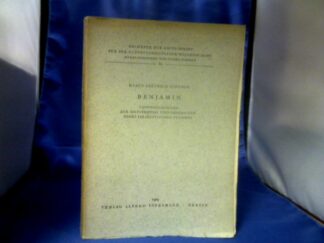 <b>Schunck, Klaus-Dietrich.</b><br />Benjamin. Untersuchungen zur Entstehung und Geschichte eines israelitischen Stammes.